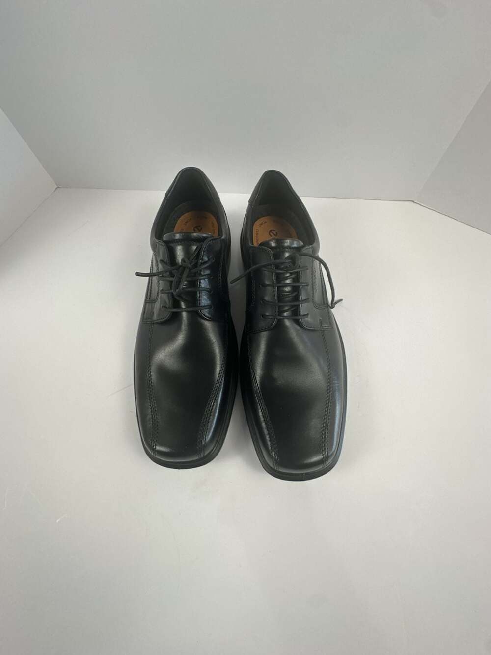 ECCO Shock Point Black Leather Oxford Dress Shoes Men 13 EU 47 NWOB